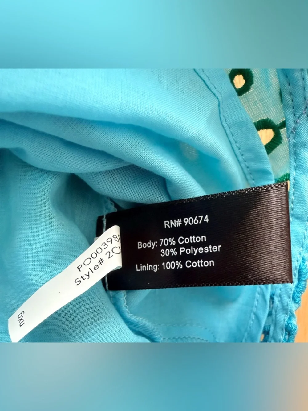 Boston Proper Turquoise Printed Cold-Shoulder Mini Dress - Picture 4 of 4